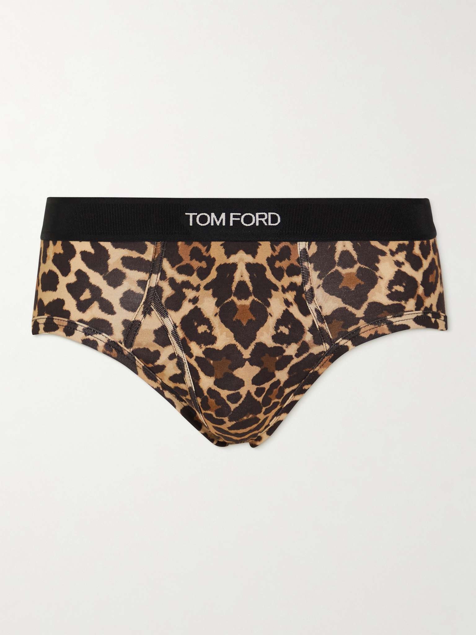 Leopard-Print Stretch-Cotton Briefs - 1