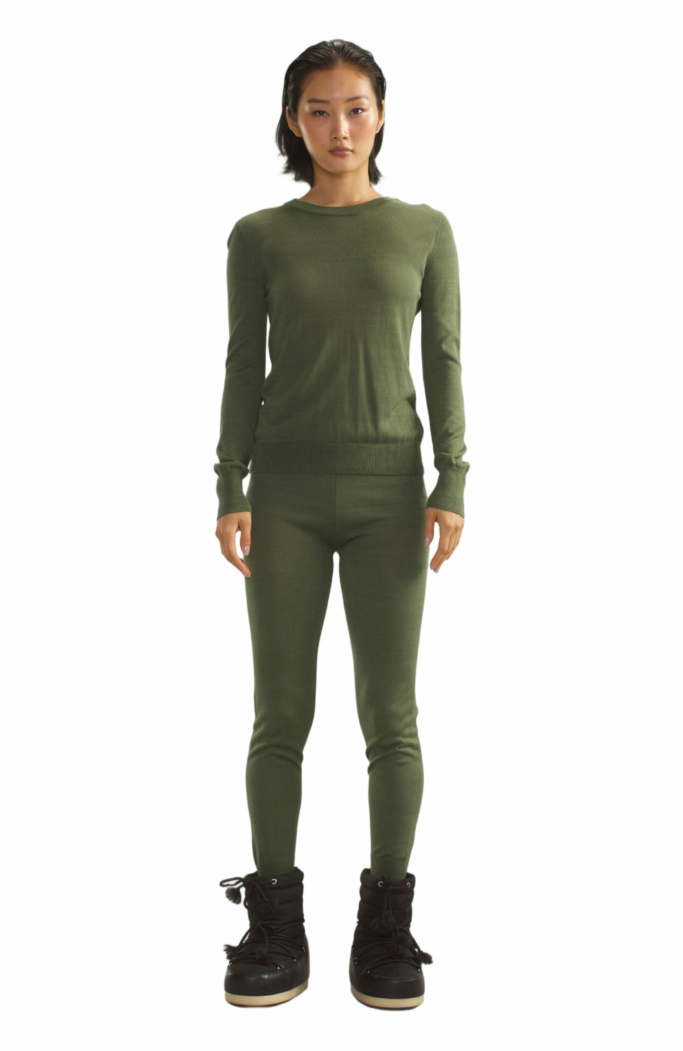 Cynthia Rowley Crewneck Knit Top in Dark Green at Nordstrom - 1