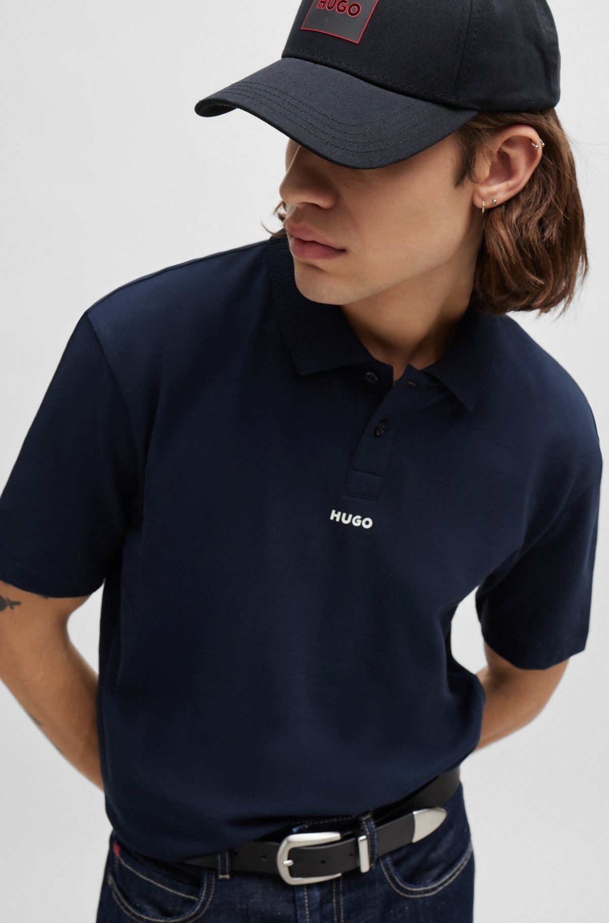 COTTON-PIQUÉ POLO SHIRT WITH LOGO PRINT - 3