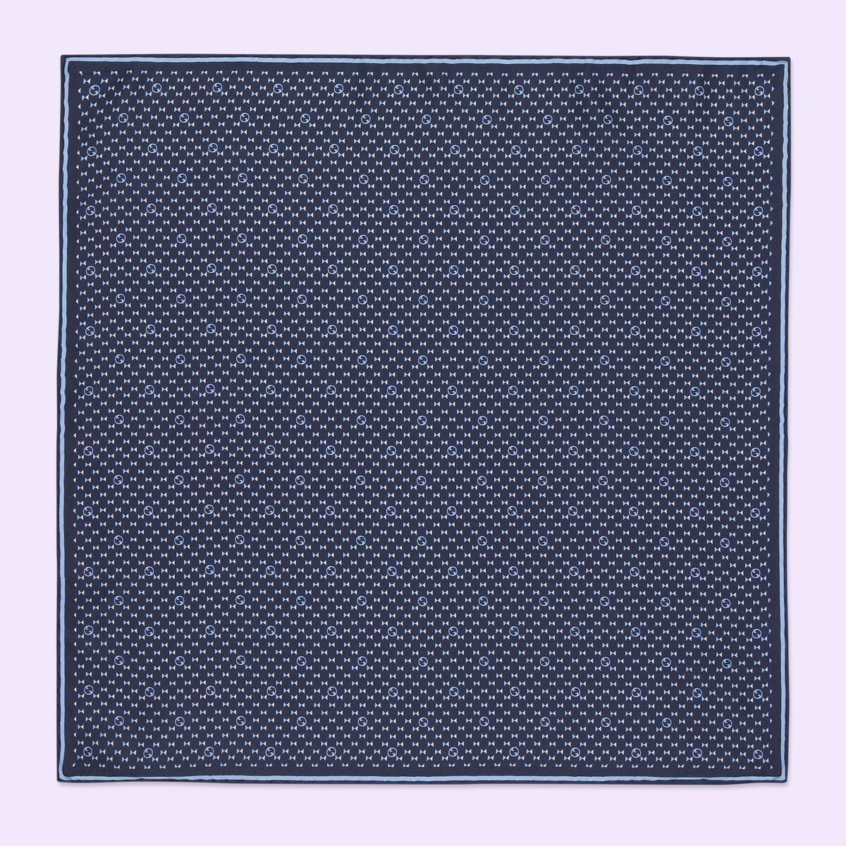 Round Interlocking G silk pocket square - 1