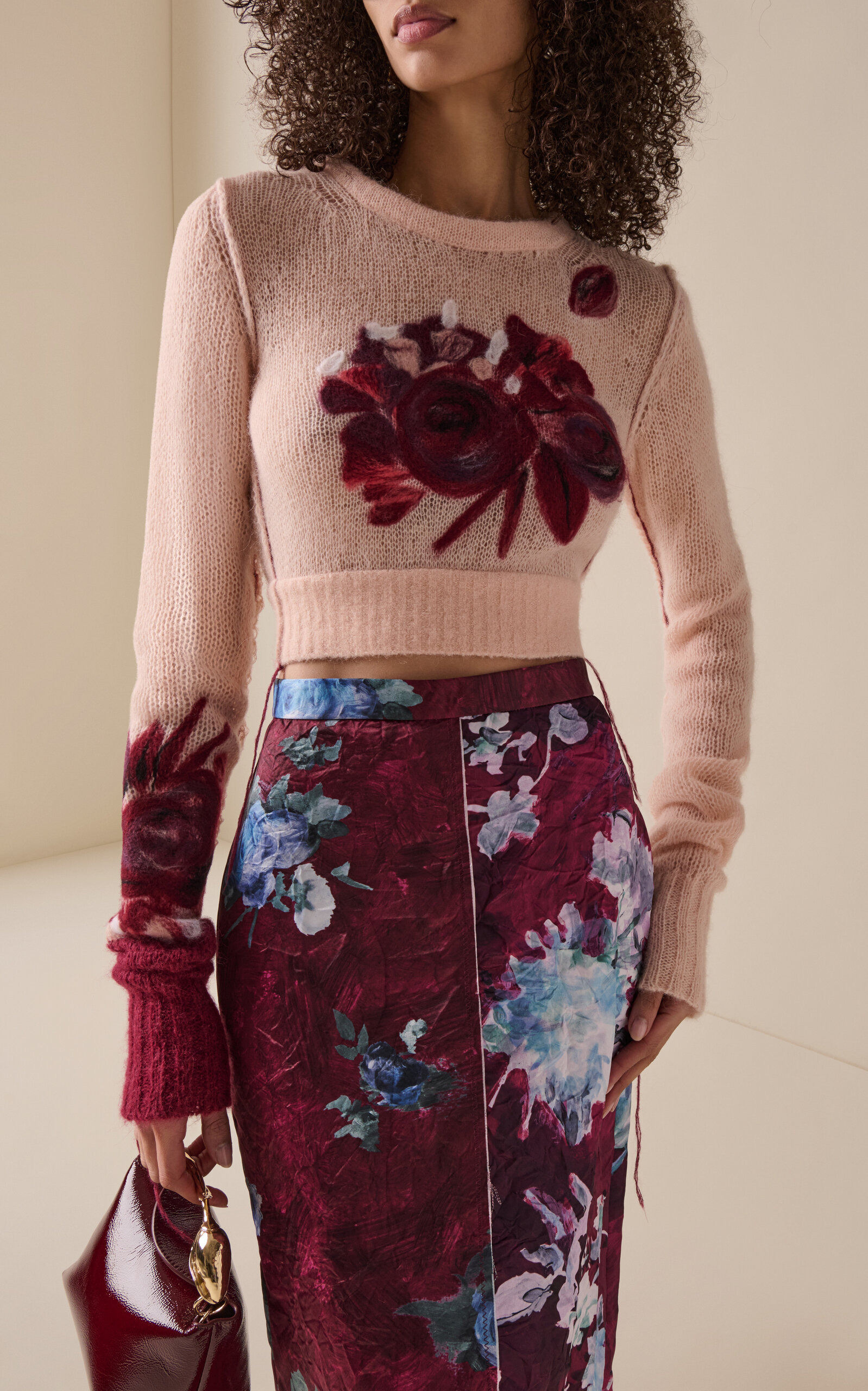 Cropped Alpaca-Blend Sweater light pink - 2