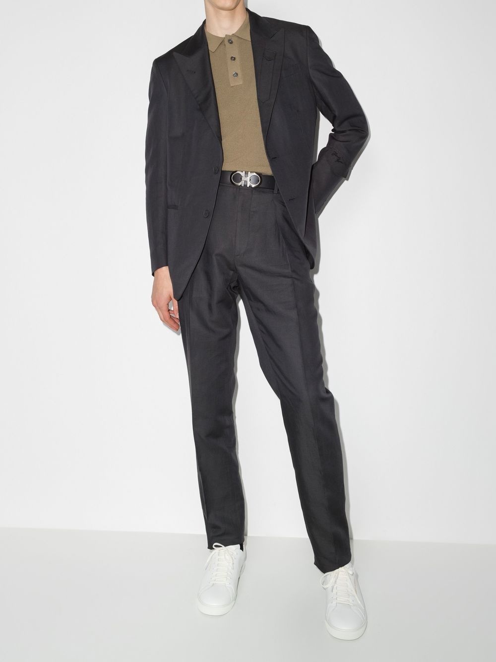peak-lapel single-breasted blazer - 6