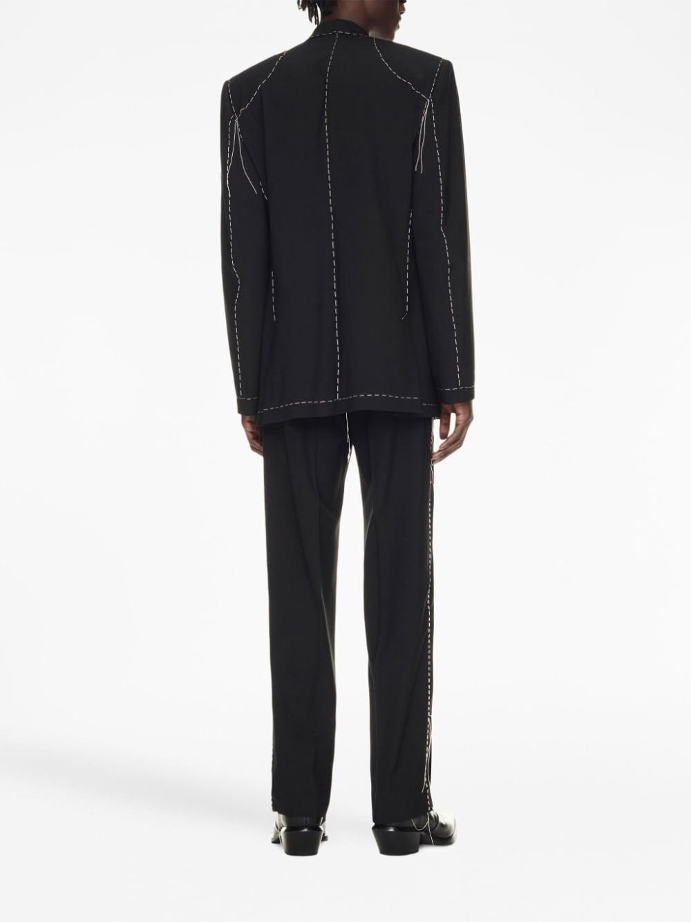 Runway contrast-stitching tailored trousers - 4