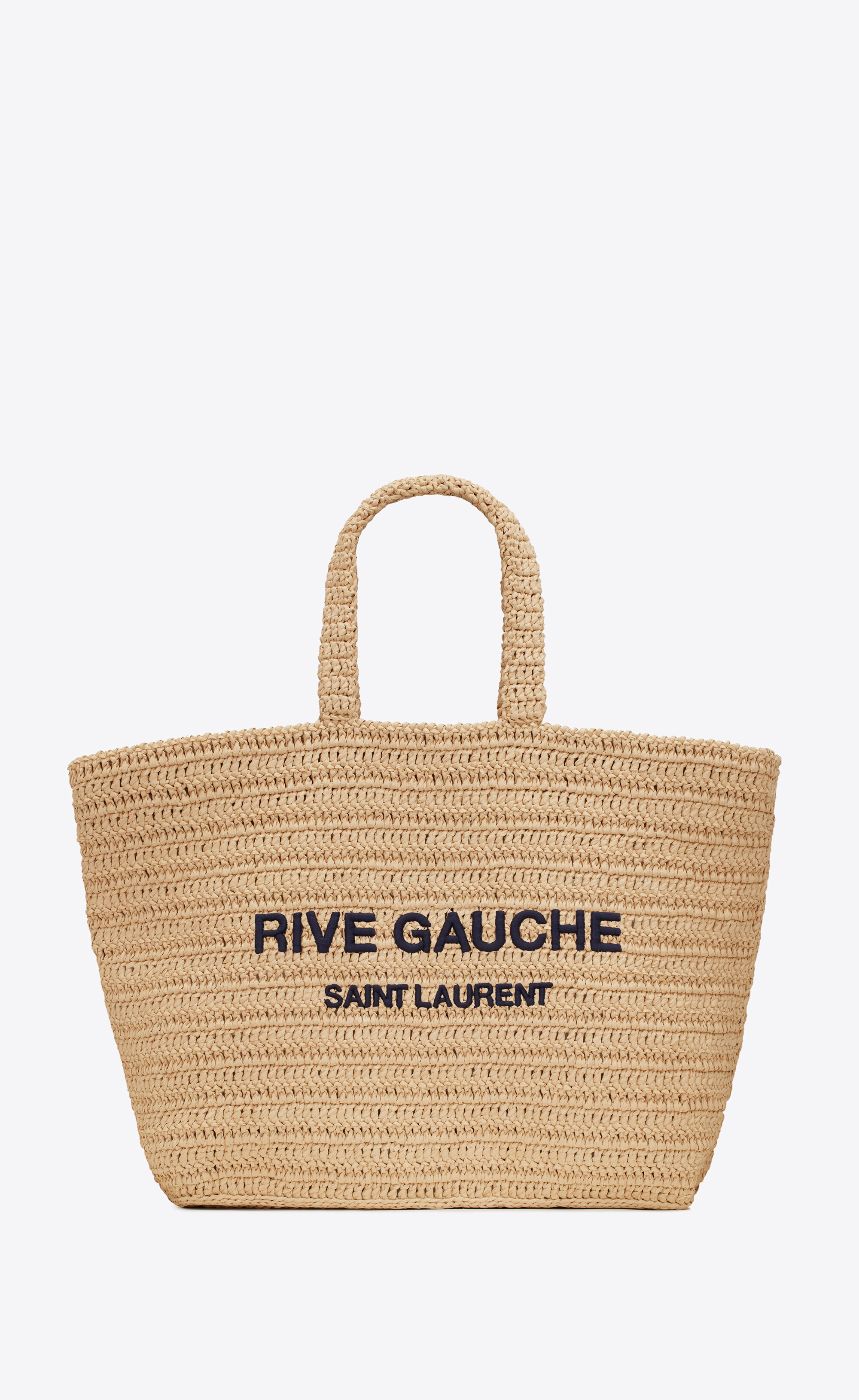 rive gauche supple tote bag in raffia crochet - 1