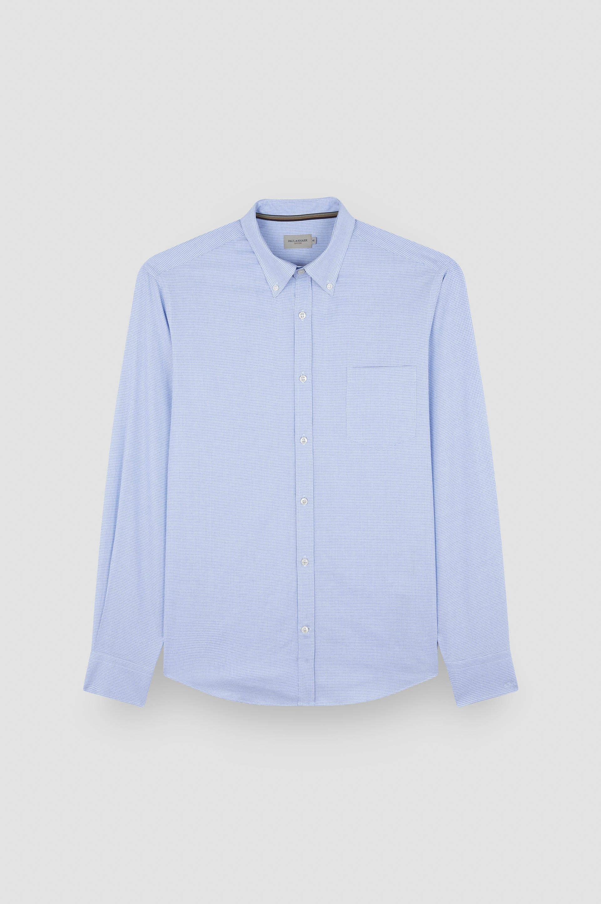 COTTON SHIRT WITH HOUNDSTOOTH PATTERN - 1