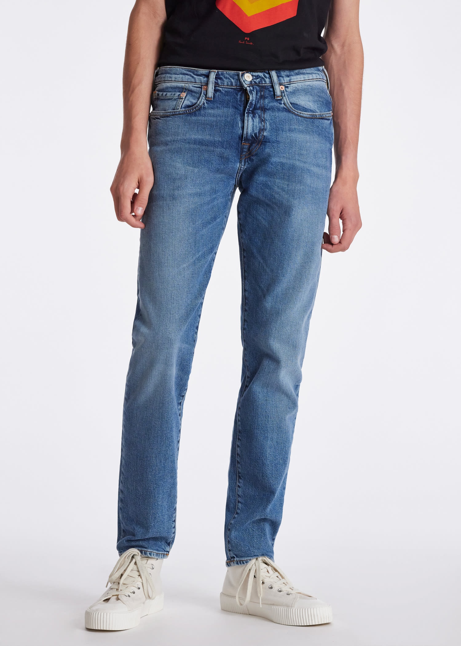 Tapered-Fit Mid-Wash Jeans - 4