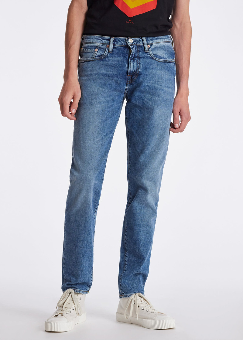 Tapered-Fit Mid-Wash Jeans 4