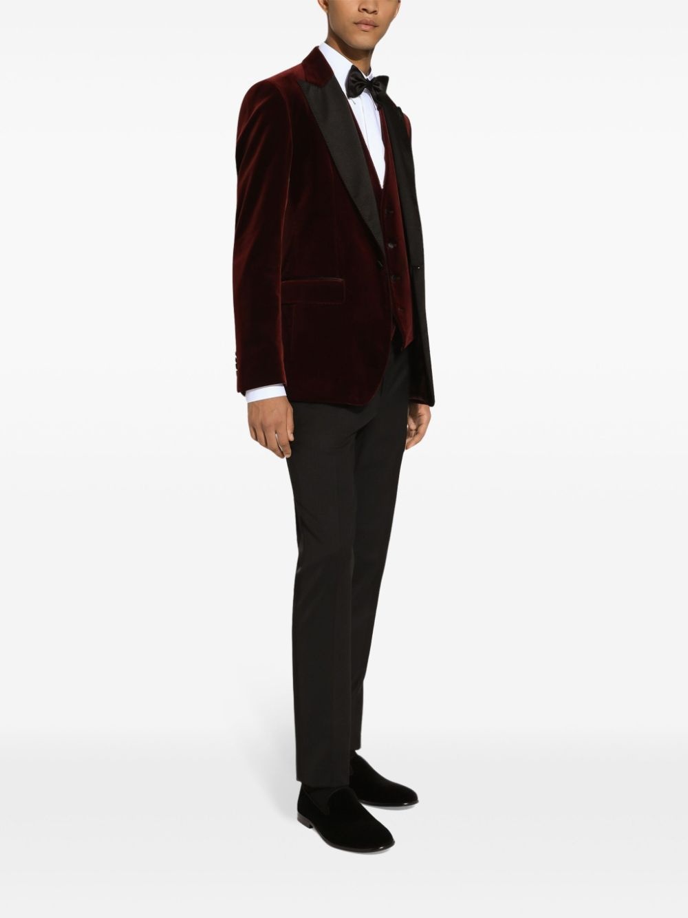 velvet single-breasted blazer - 2