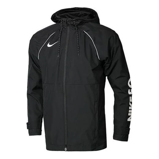 Nike Logo Printing Hooded Jacket 'Black White' AR8553-010 - 1
