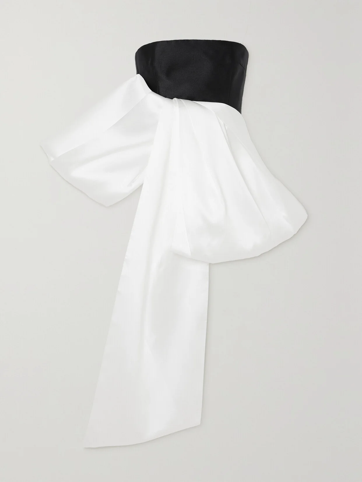 Nadina Strapless Bow-detailed Two-tone Satin-twill Top - 1