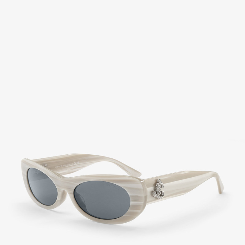 JIMMY CHOO Danny
White Striped Oval Sunglasses outlook
