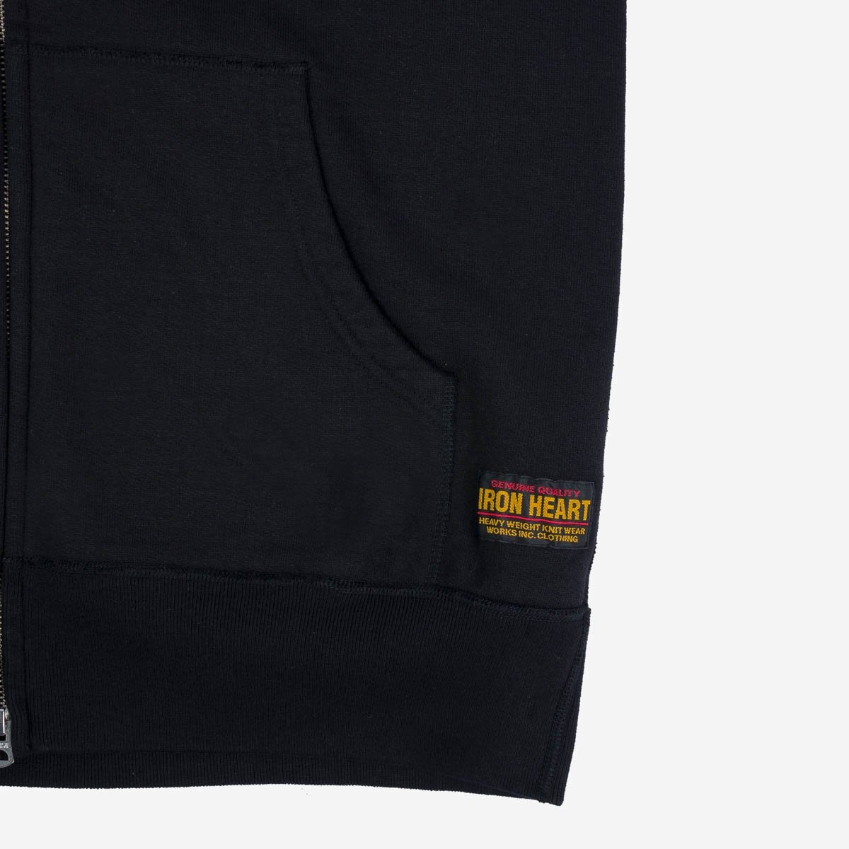 IHSW-65-BLK Printed 14oz Ultra Heavyweight Loopwheel Cotton Zippered Hoodie - Black - 12