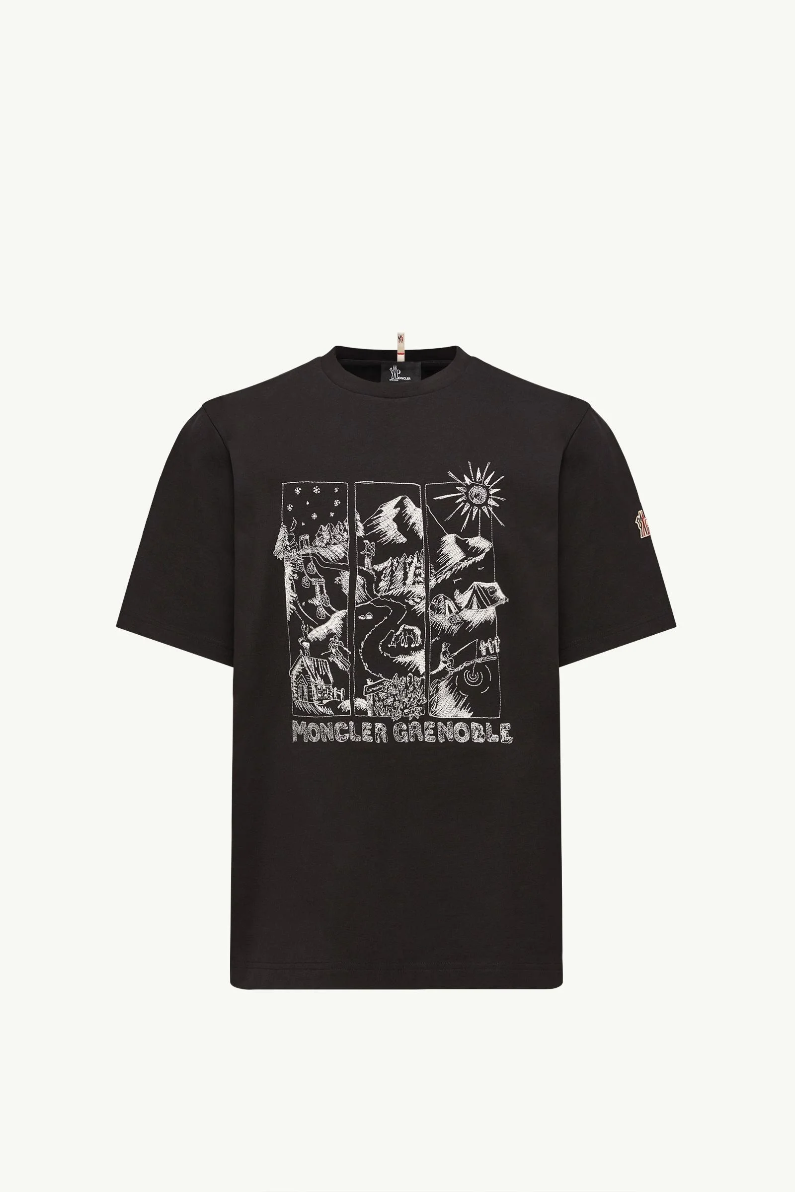 Mountain Landscape Print Cotton T-Shirt - 1