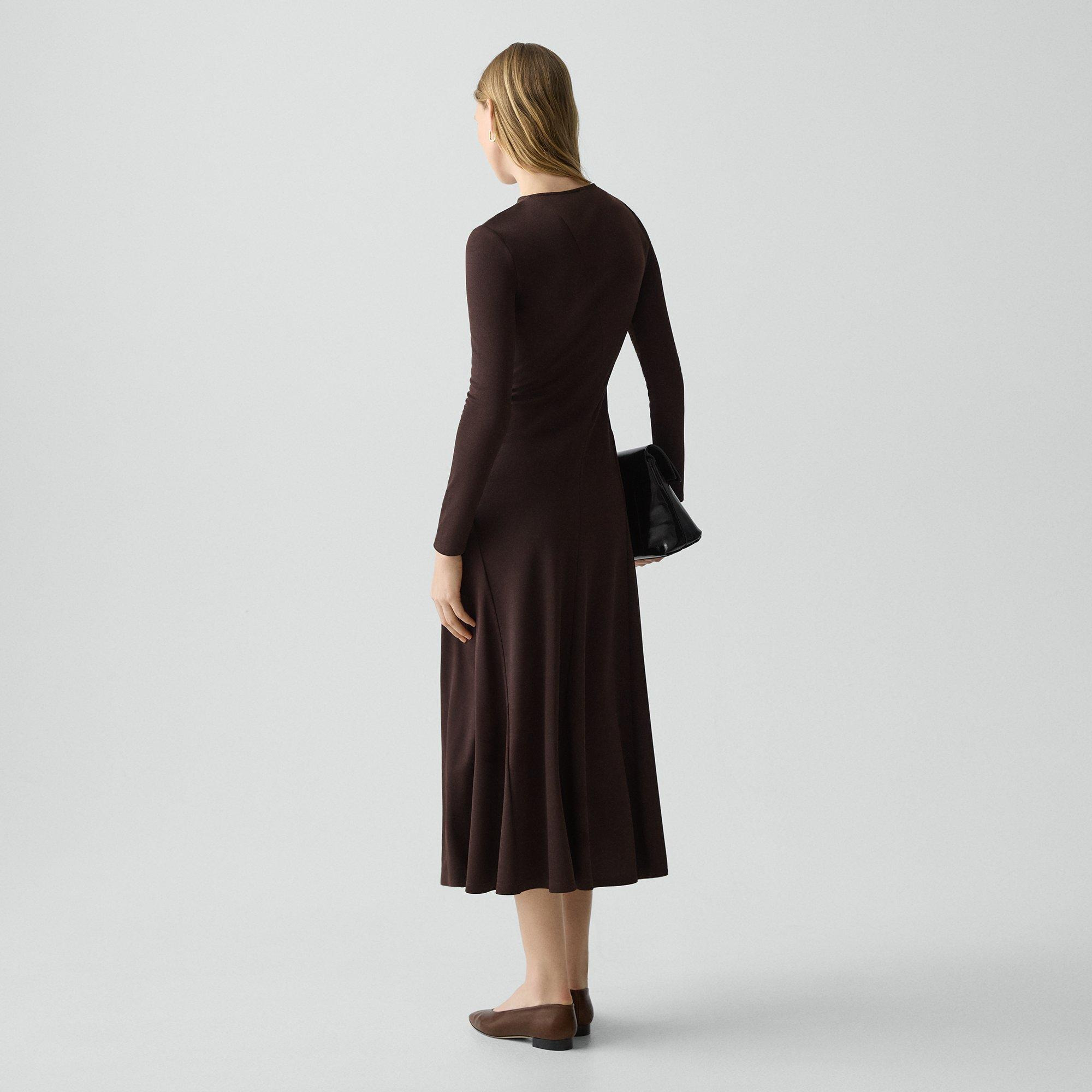Twist Neck Dress in Crepe Jersey - 4