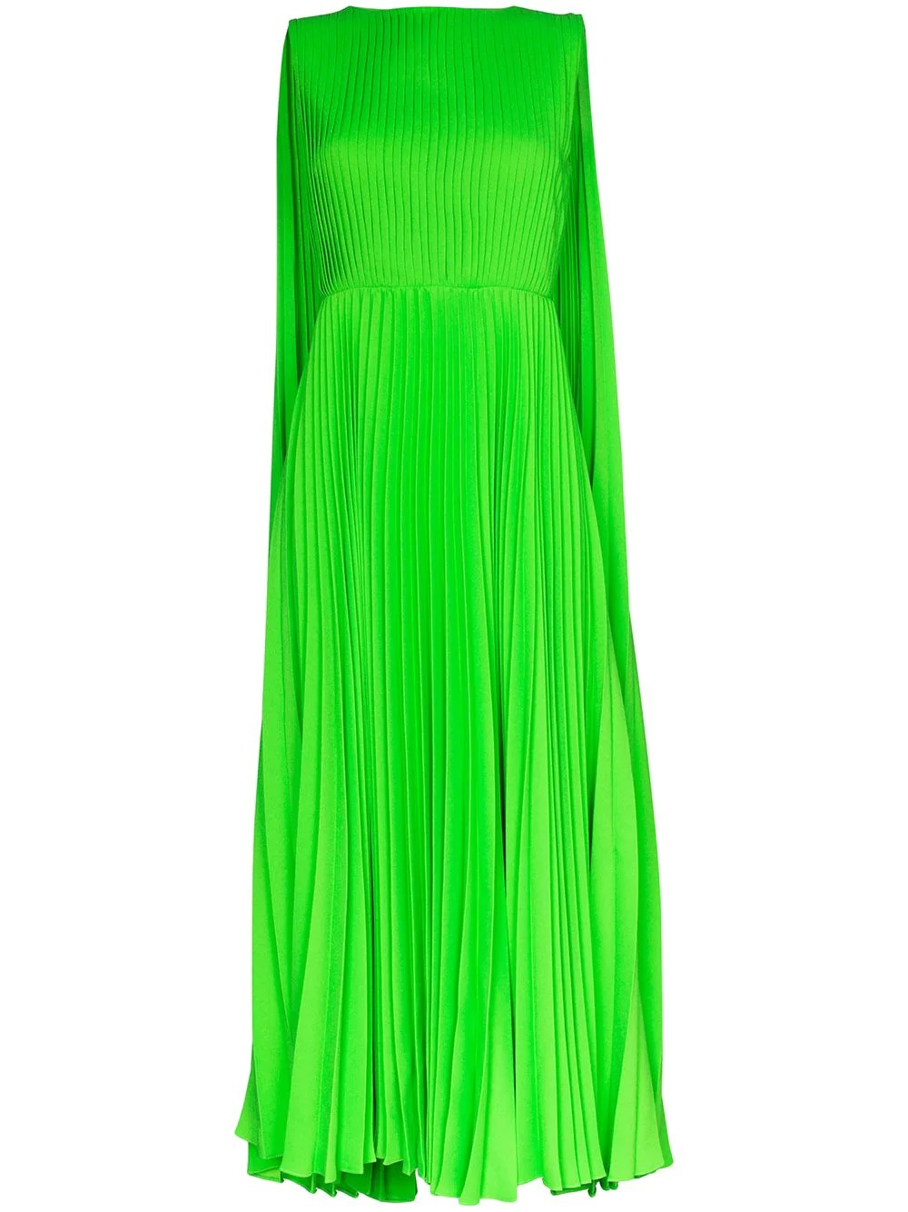 pleated caped gown - 1