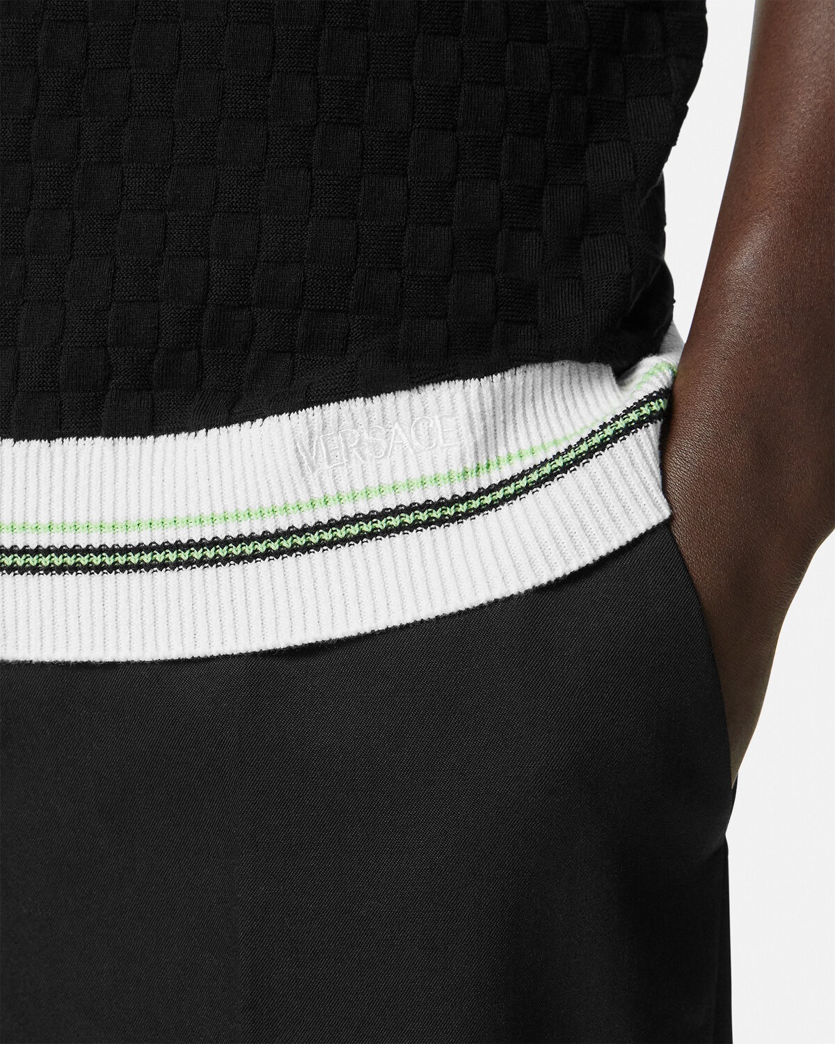 Contrasto Jacquard Knit Polo Shirt - 3