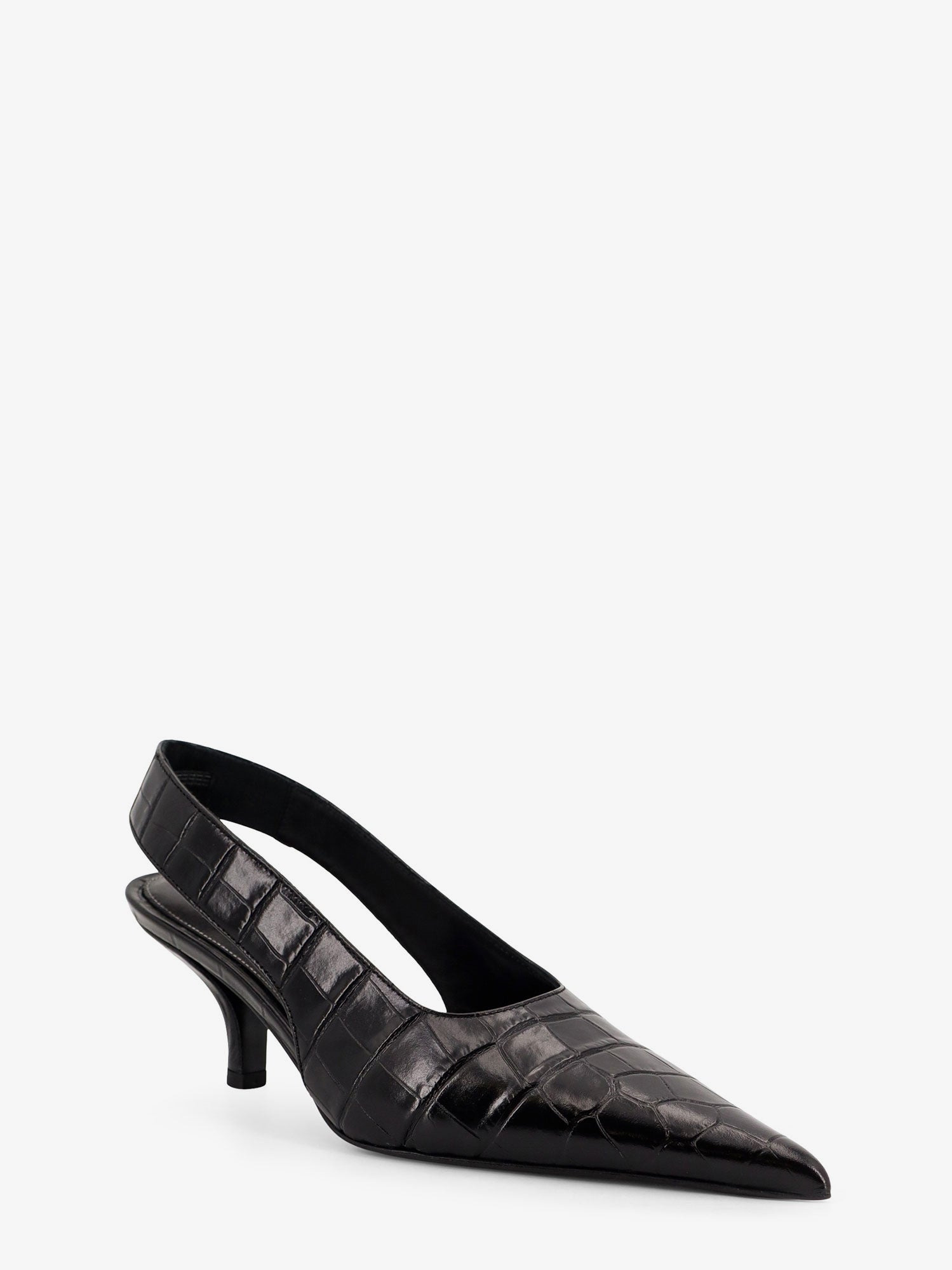 Toteme Leather Slingback Pumps With Croco Effect - 2
