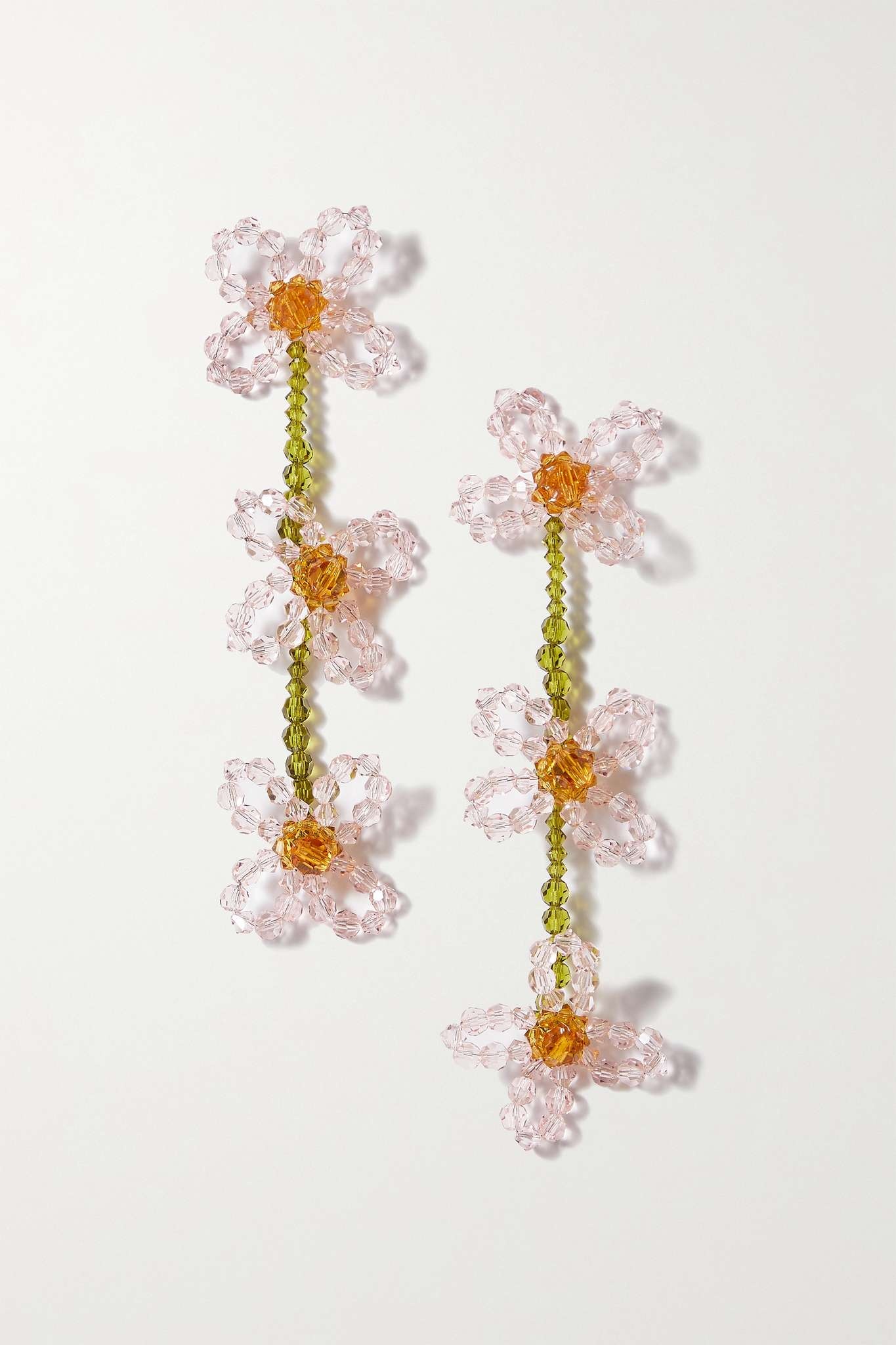 Tiered Daisy gold-tone crystal earrings - 1