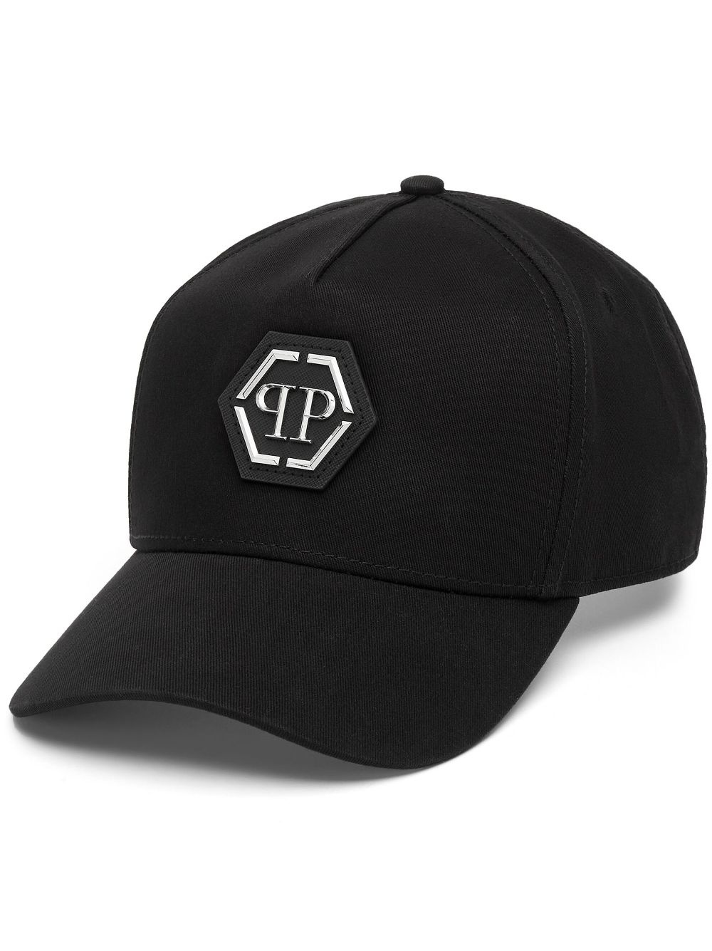 logo-plaque cotton baseball cap - 1