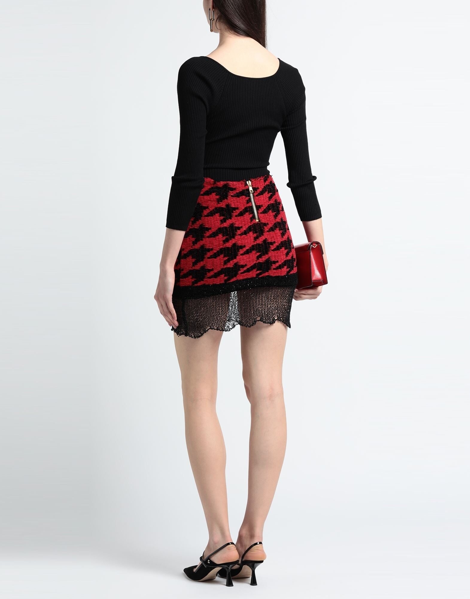 Red Women's Mini Skirt - 3