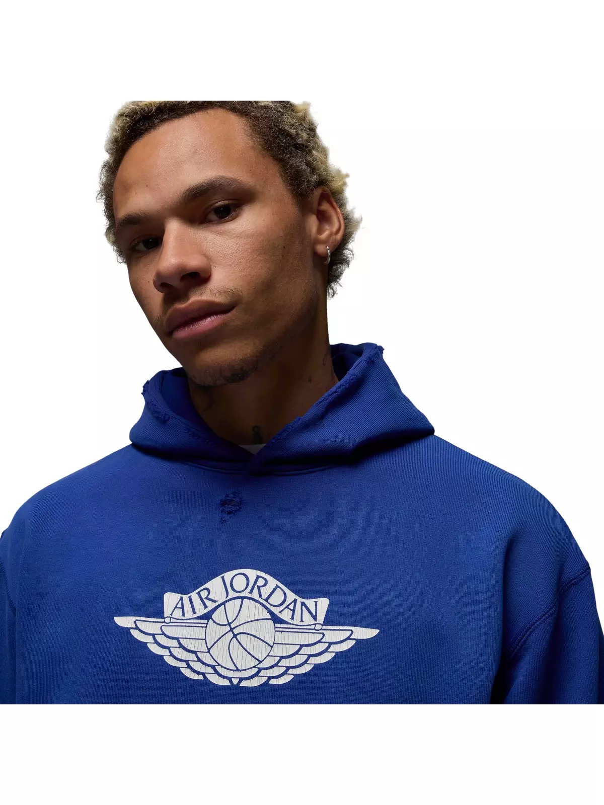 Air Jordan Men's Rare Air Wings Fleece Pullover Hoodie -Royal Blue - 3