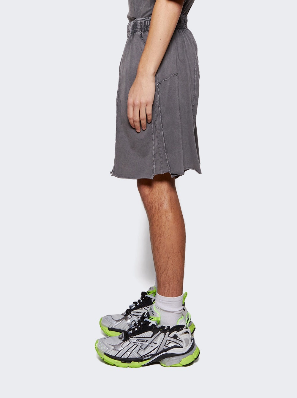 VETEMENTS Reverse Anarchy cotton track shorts - Black