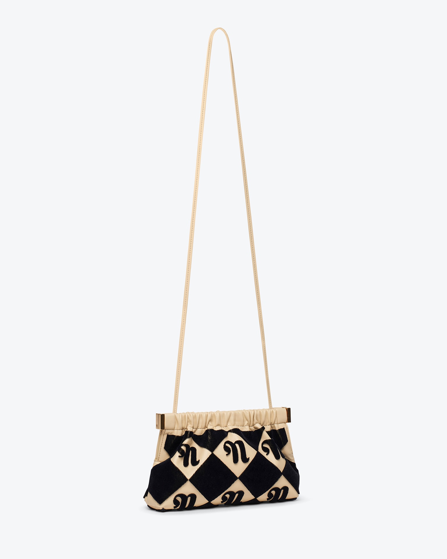 THE BAR CLUTCH MINI - Tufted alt-nappa clutch - Diamond check - 2