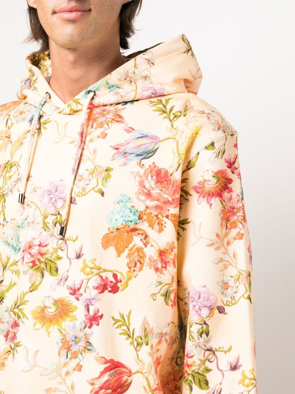 floral-print cotton hoodie - 5