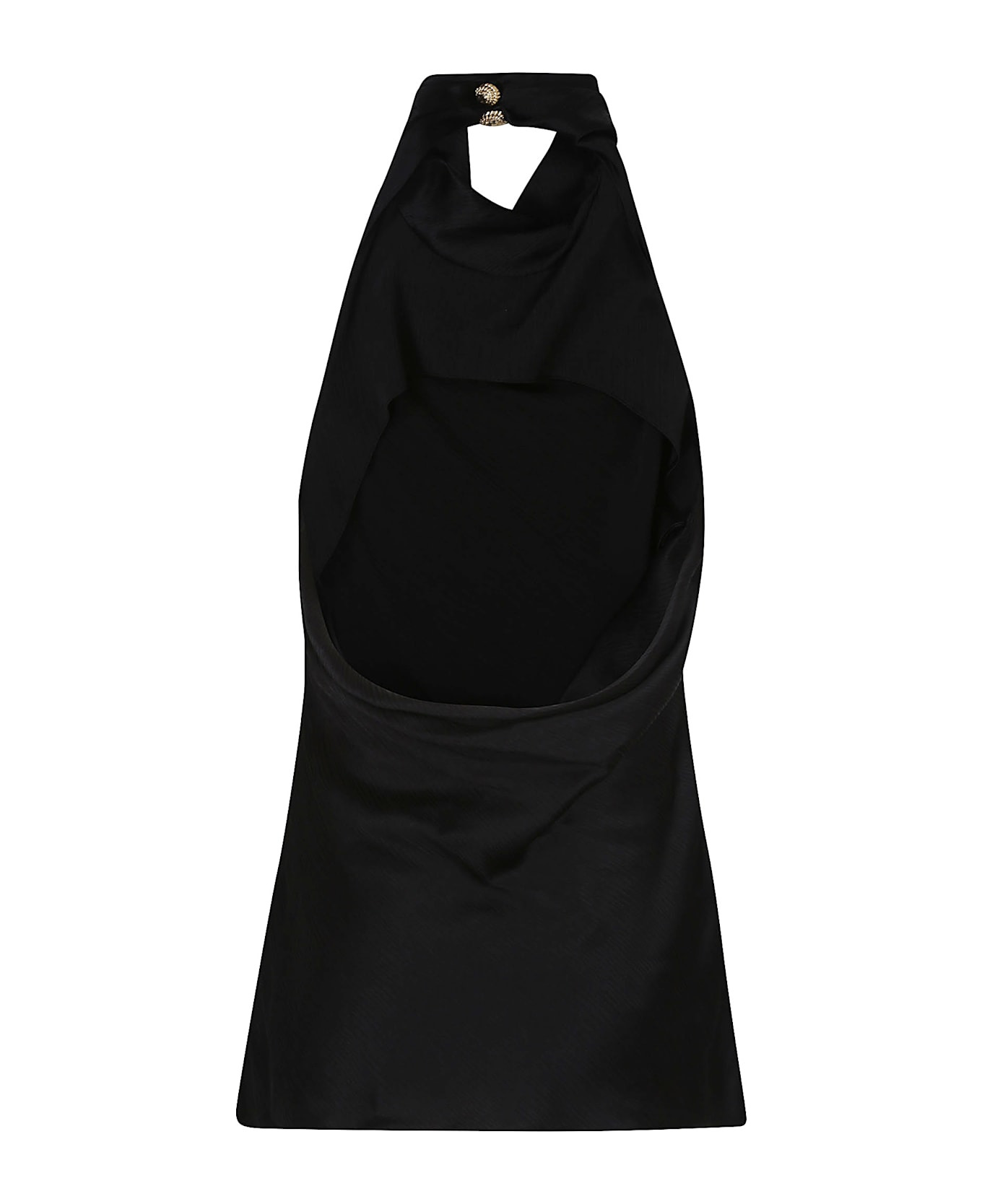 Halterneck Crepe Satin Top - 2