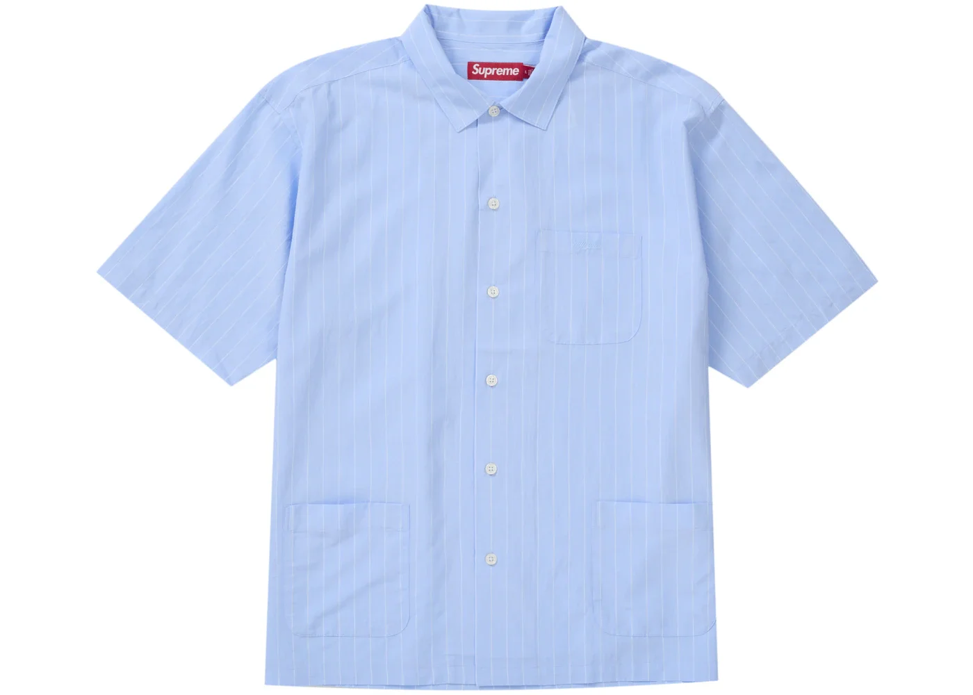 Supreme Stripe S/S Pajama Shirt Blue - 1