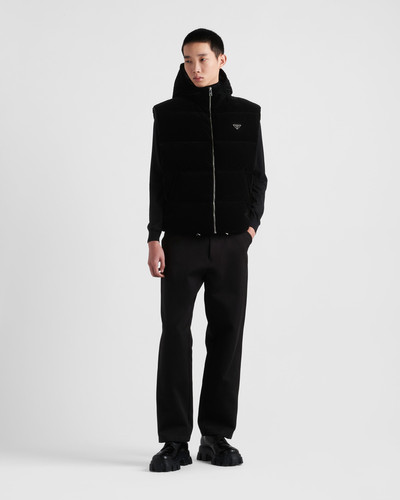 Prada Hooded technical fabric down vest outlook