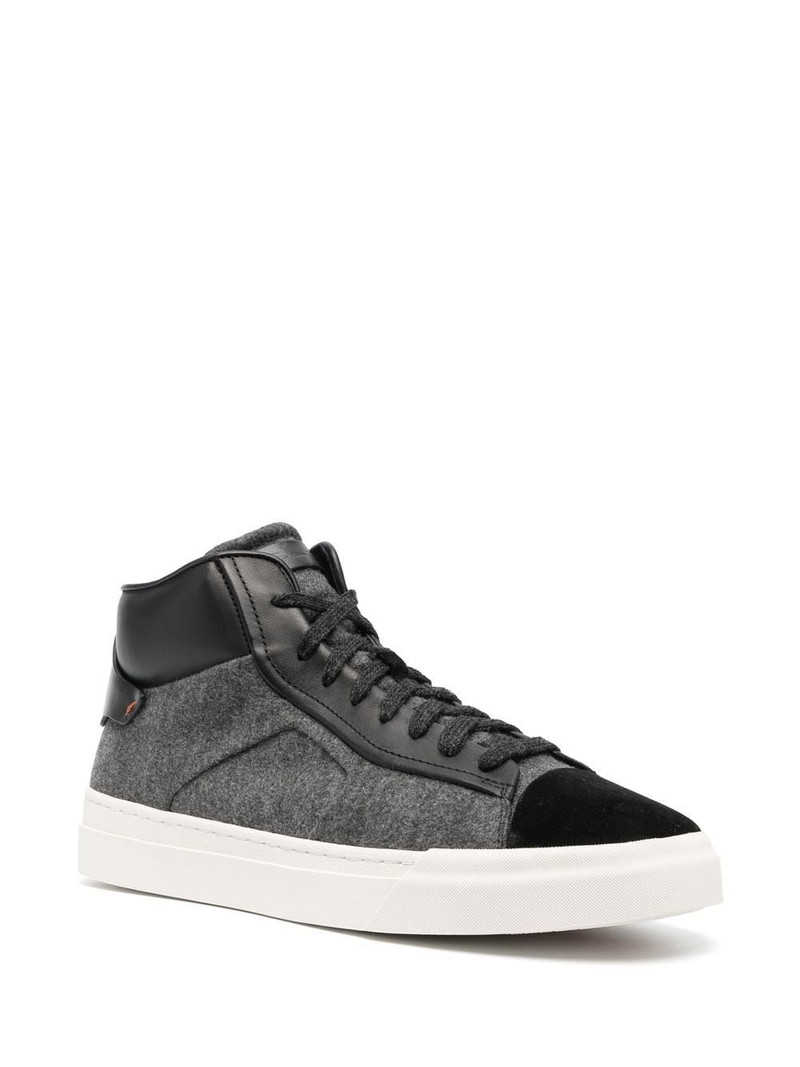 Santoni panelled high-top sneakers outlook