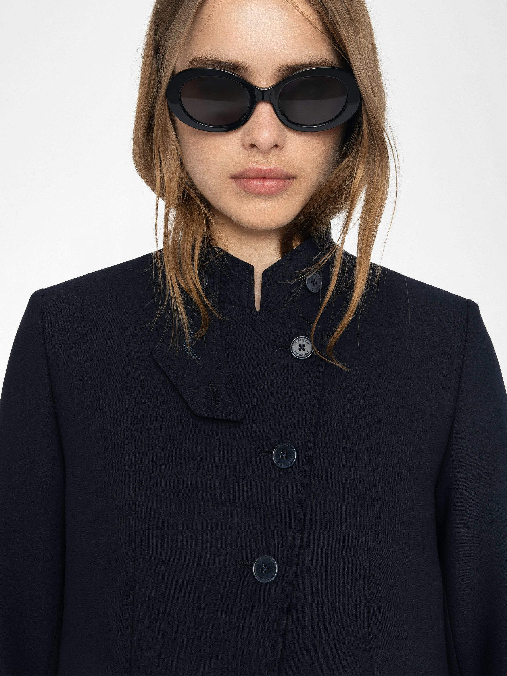 Verysa Navy Asymmetrical Blazer - 6