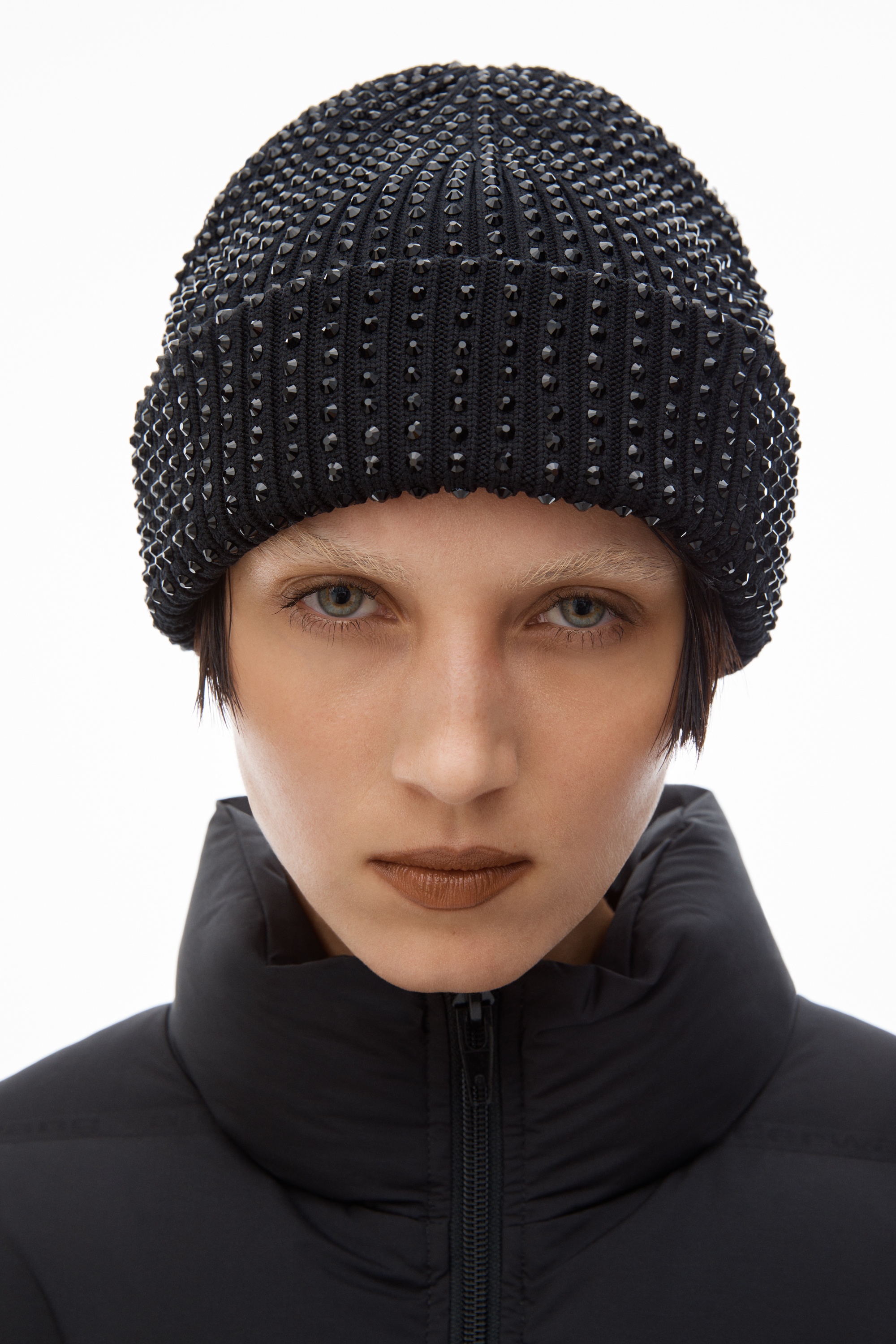 crystal hotfix logo beanie - 2