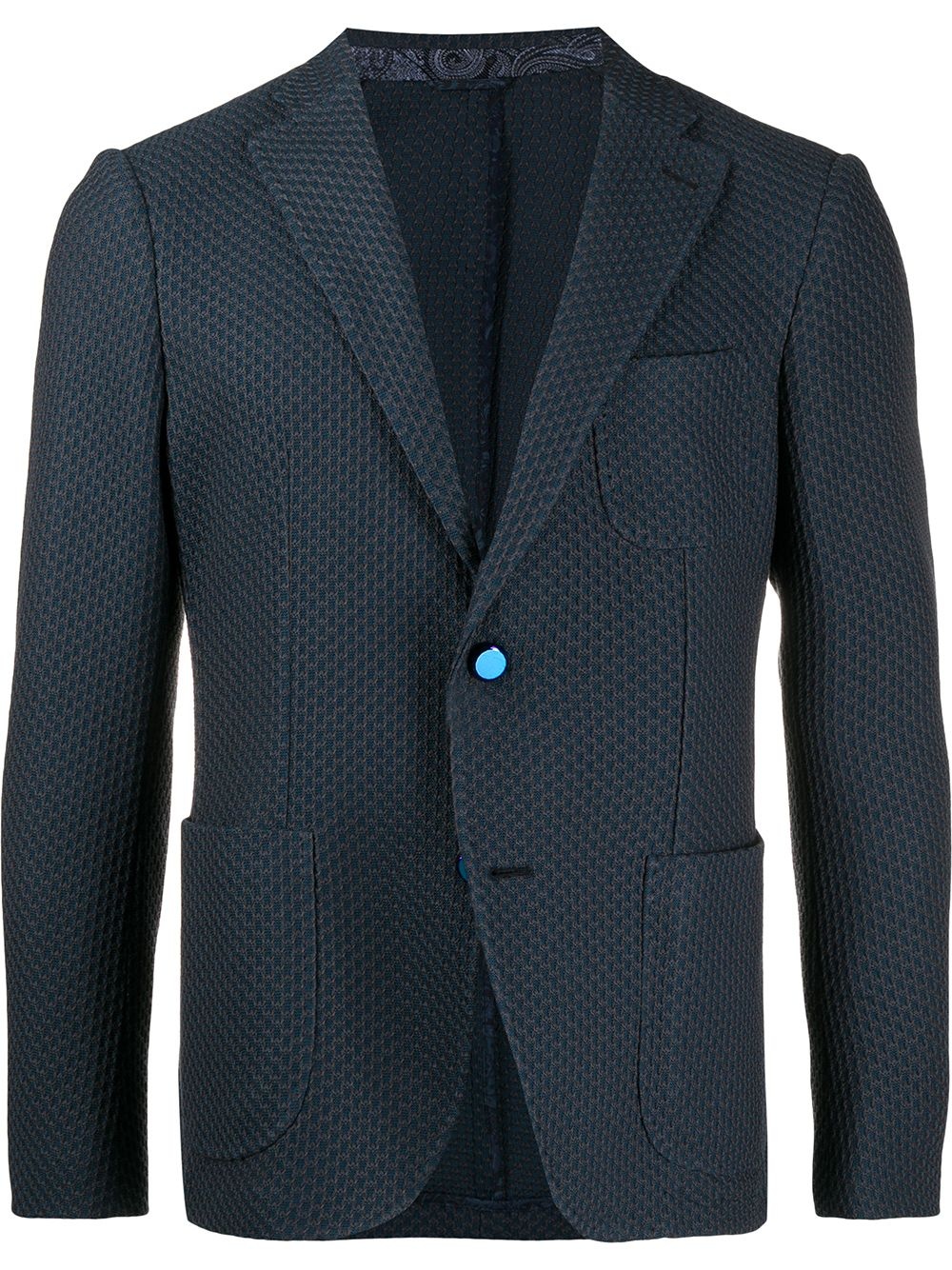 single-breasted woven blazer - 1