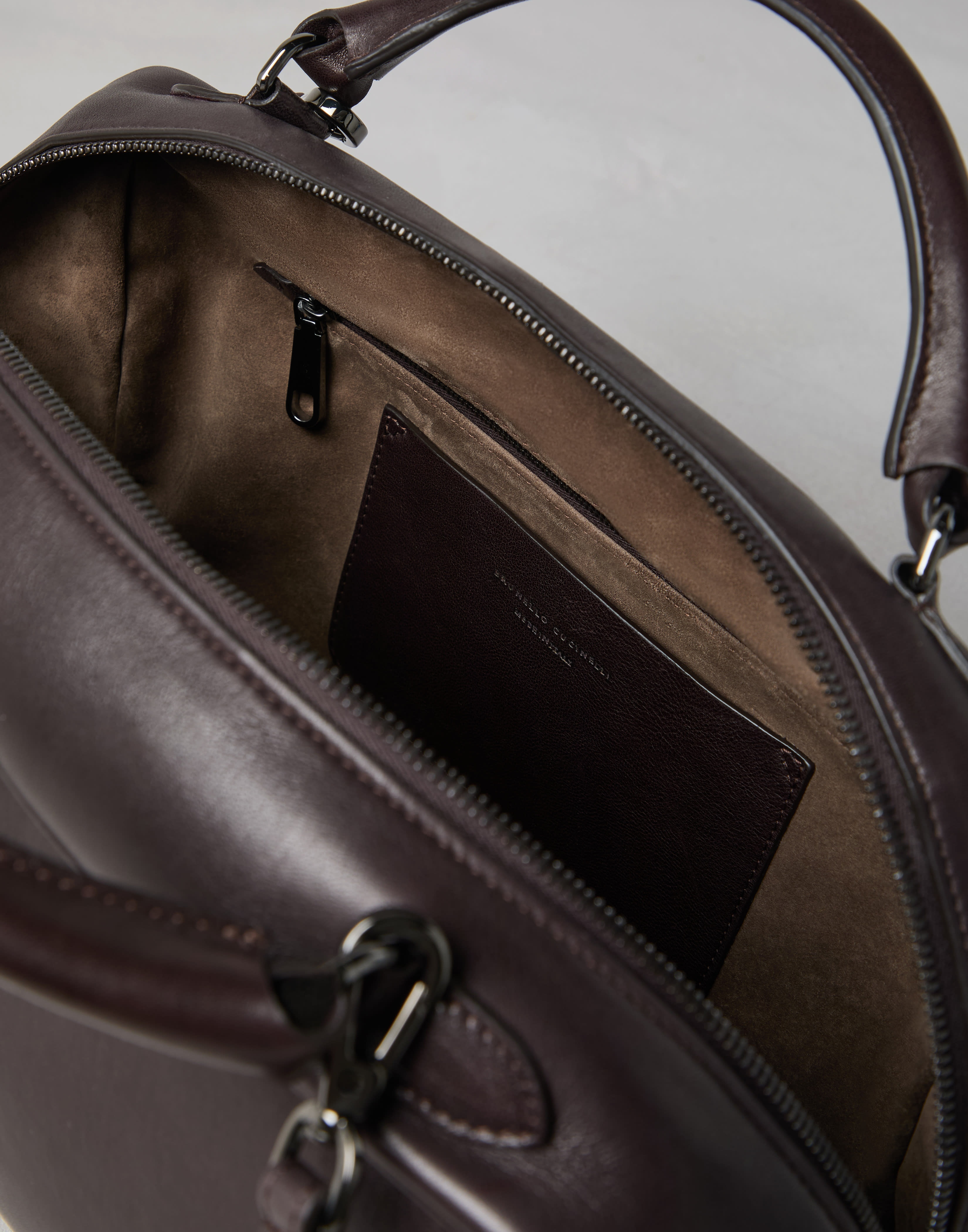Wet-effect nappa leather large Boston bag - 5