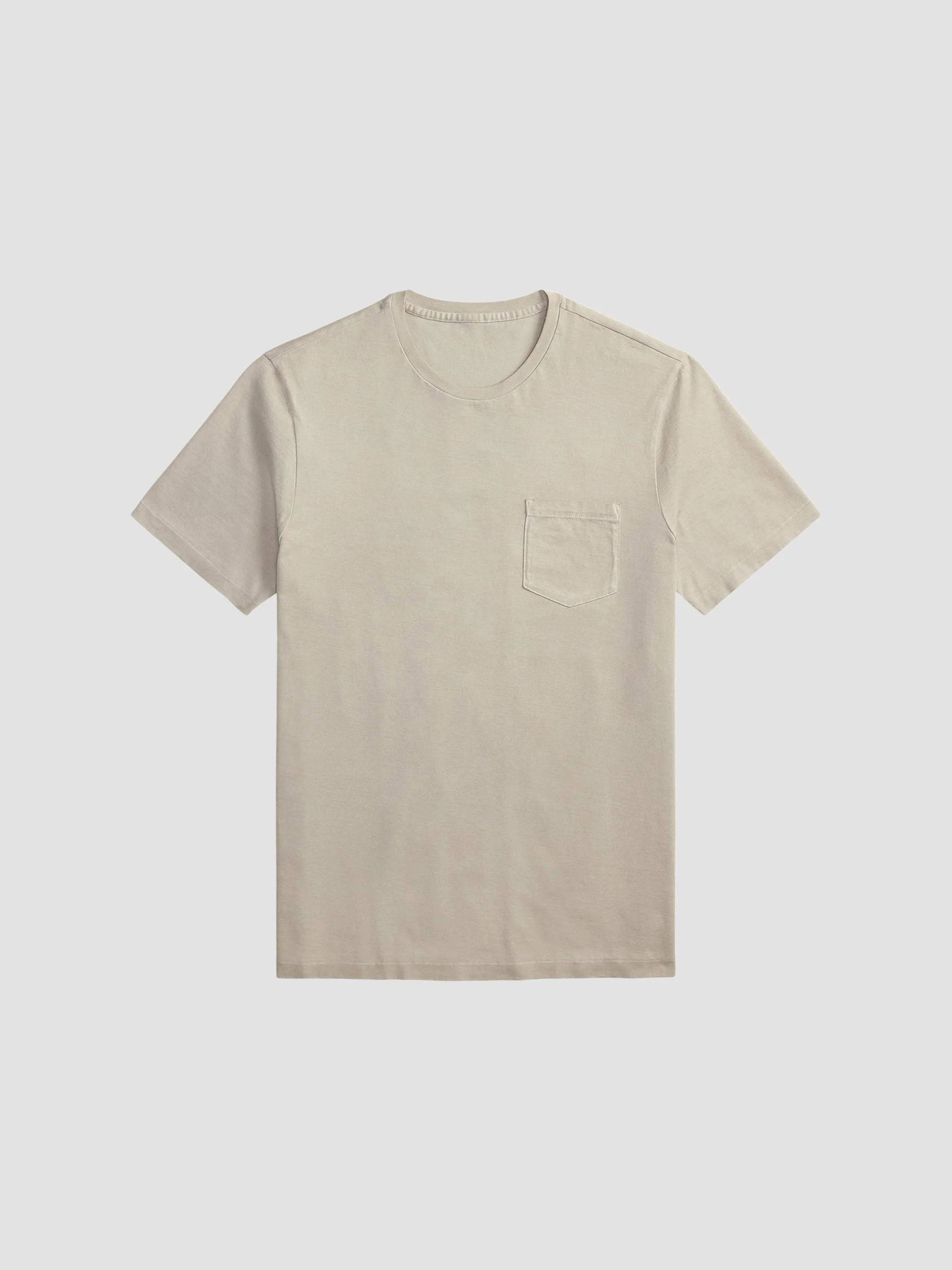 Men's Garment-Dyed Cotton Pocket T-Shirt - Pearl Grey - 1