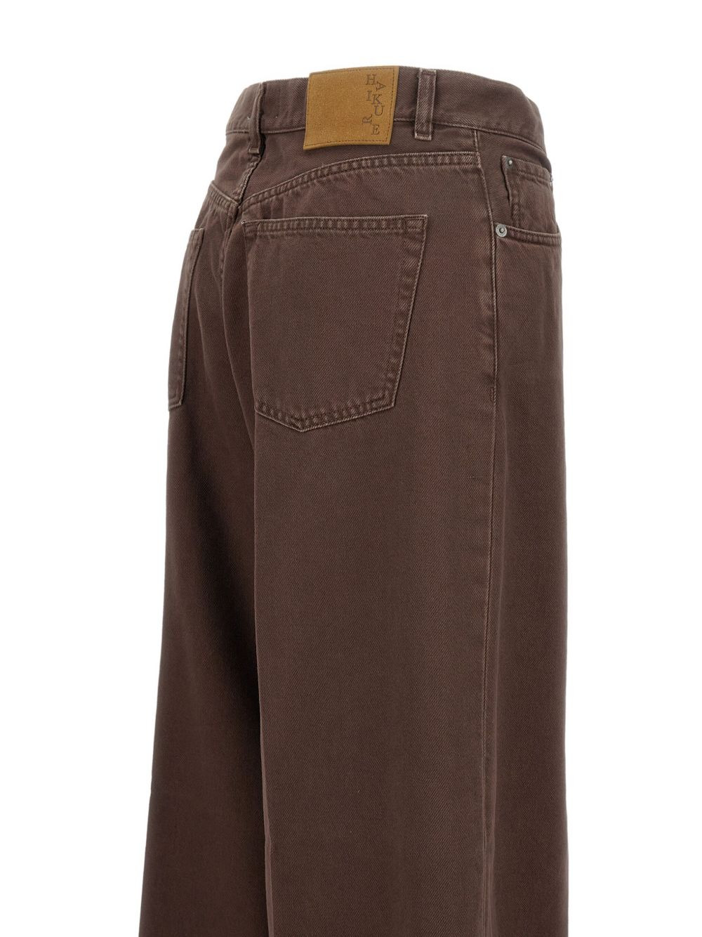 leather-label slouched jeans - 3
