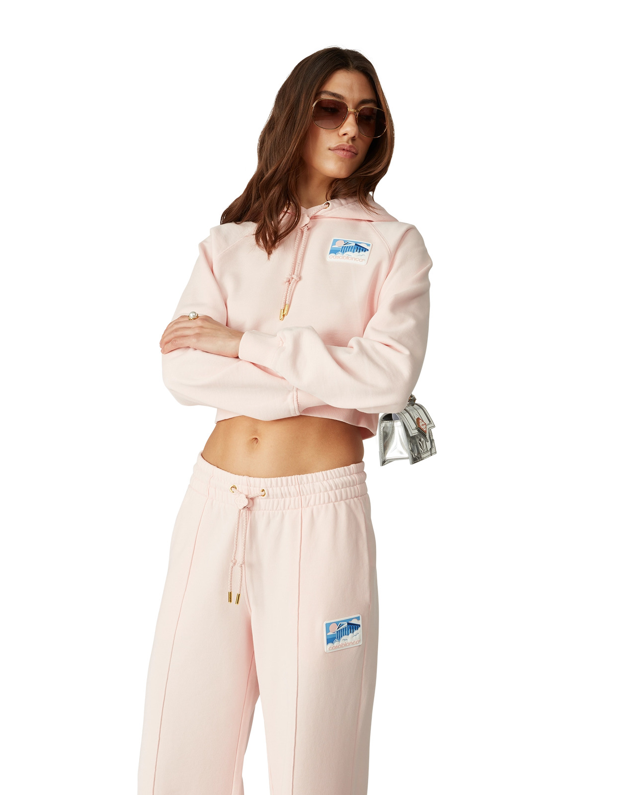 Greek Temple Cropped Hooded Sweatshirt | Casablanca Paris - 5