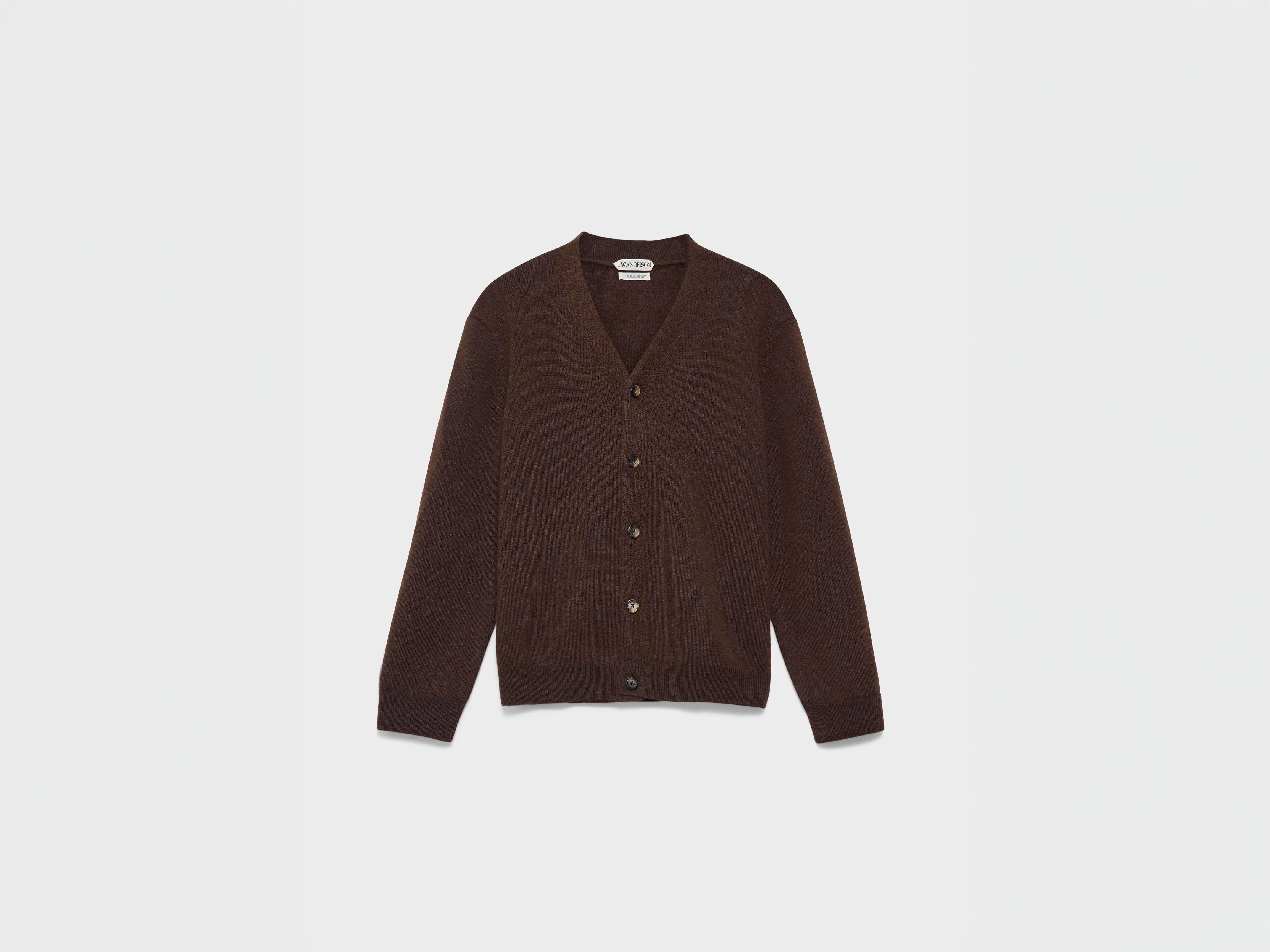 MENS KNITTED MOHAIR CARDIGAN IN BROWN - 1