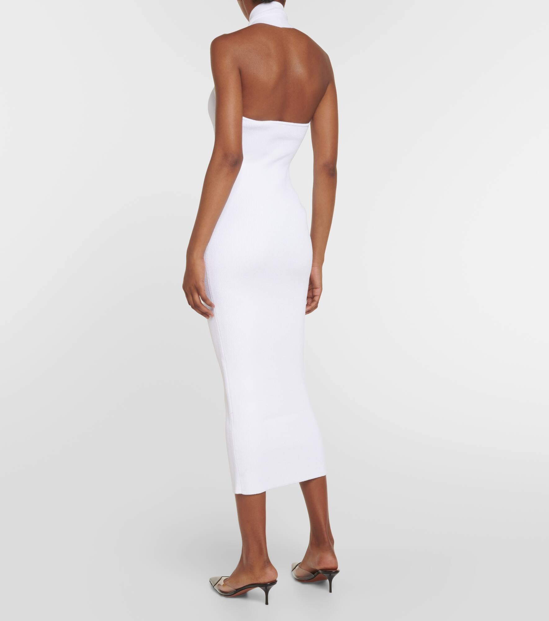 Halterneck bodycon midi dress - 3