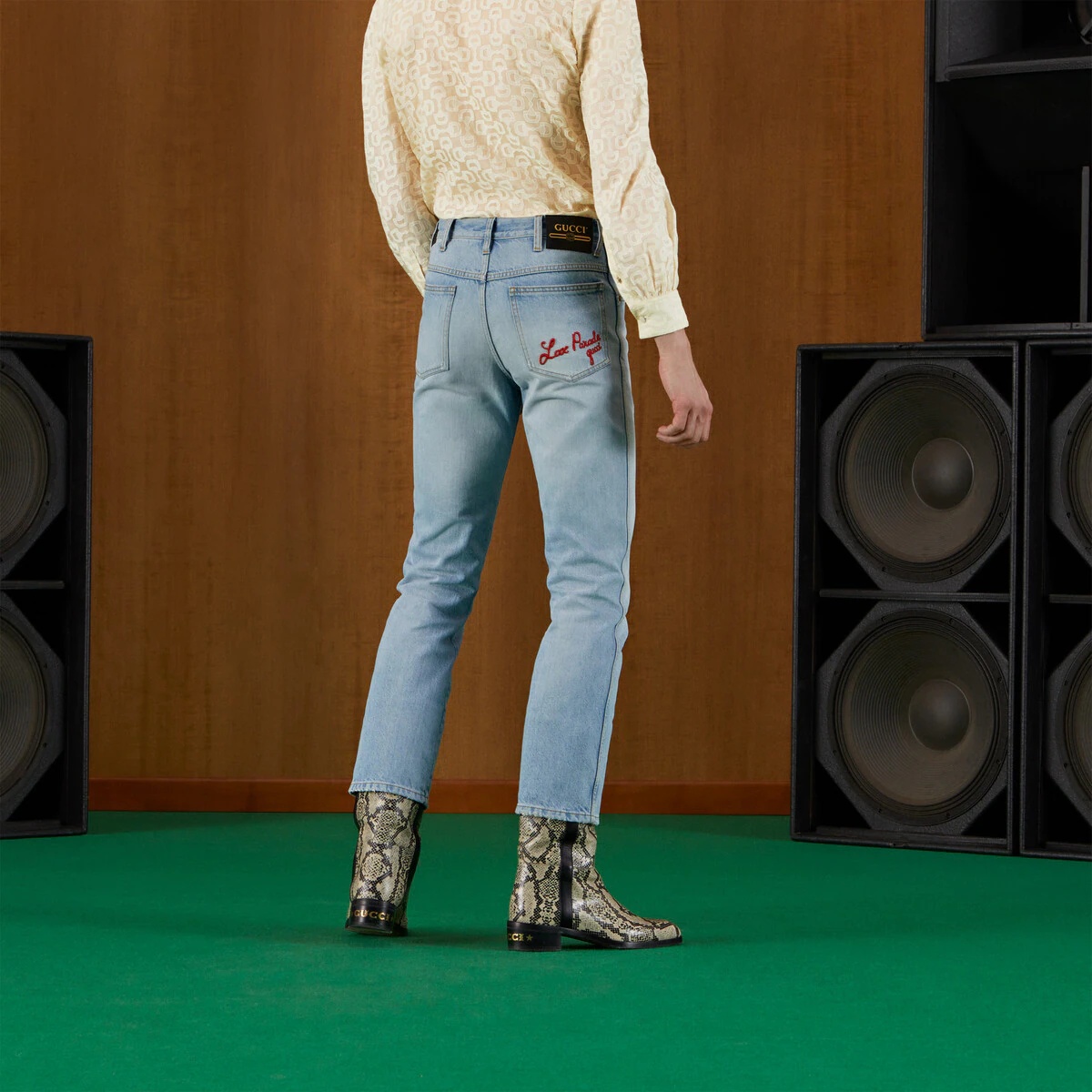 Regular fit bleach washed denim pant - 7