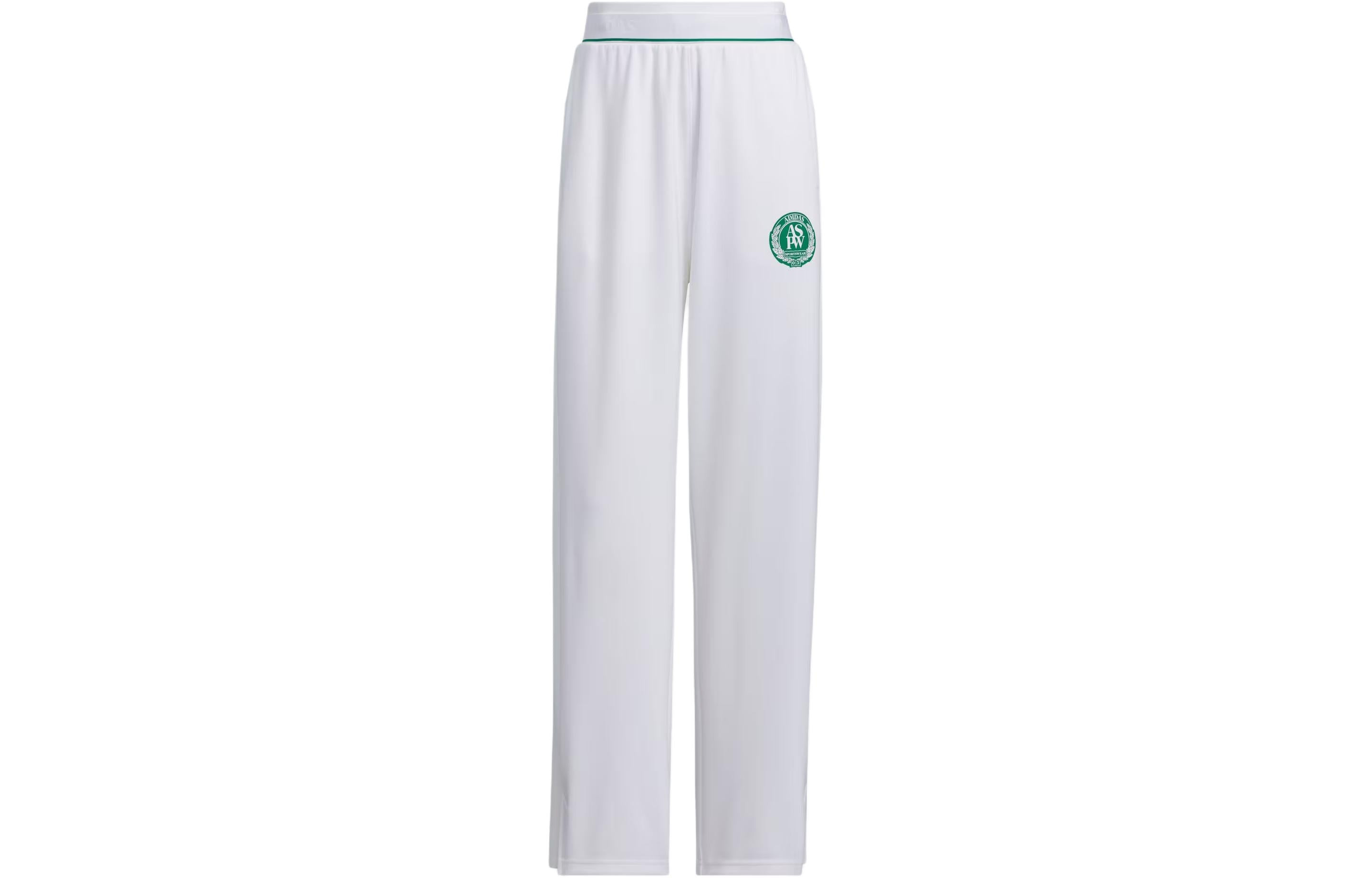 (WMNS) adidas Verbiage Doubleknit Pants 'White Green' JE3615 - 2