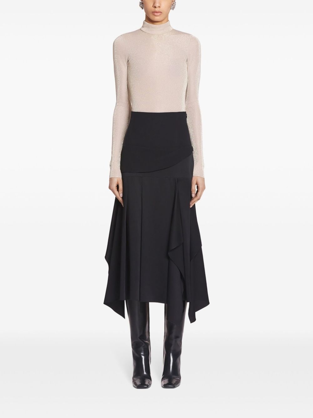 draped-detailing midi skirt - 2