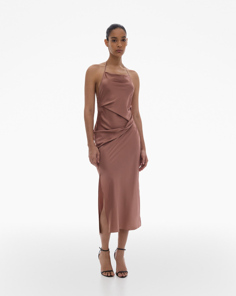 STRETCH SILK HALTER DRESS 3