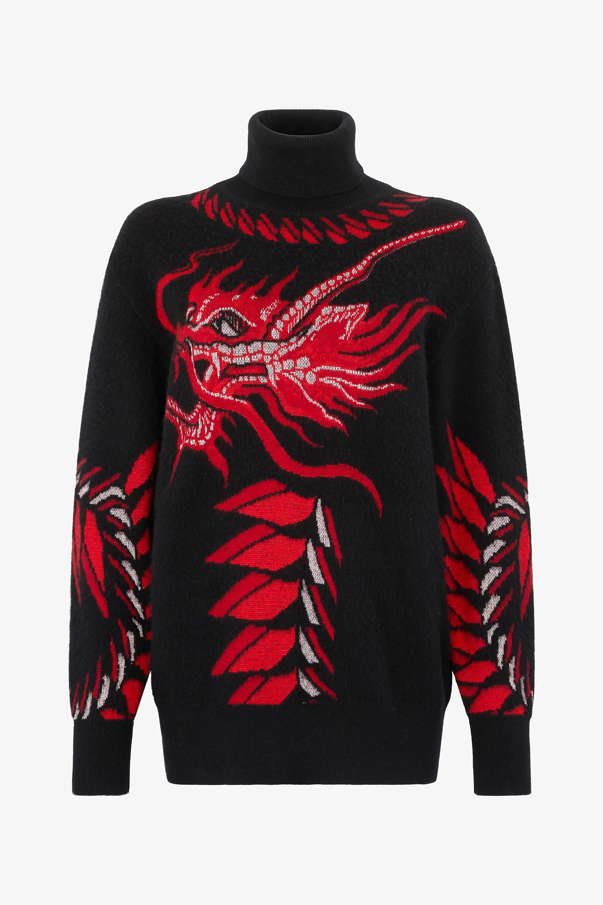Long Sweater With Pattern And Dragon - 1