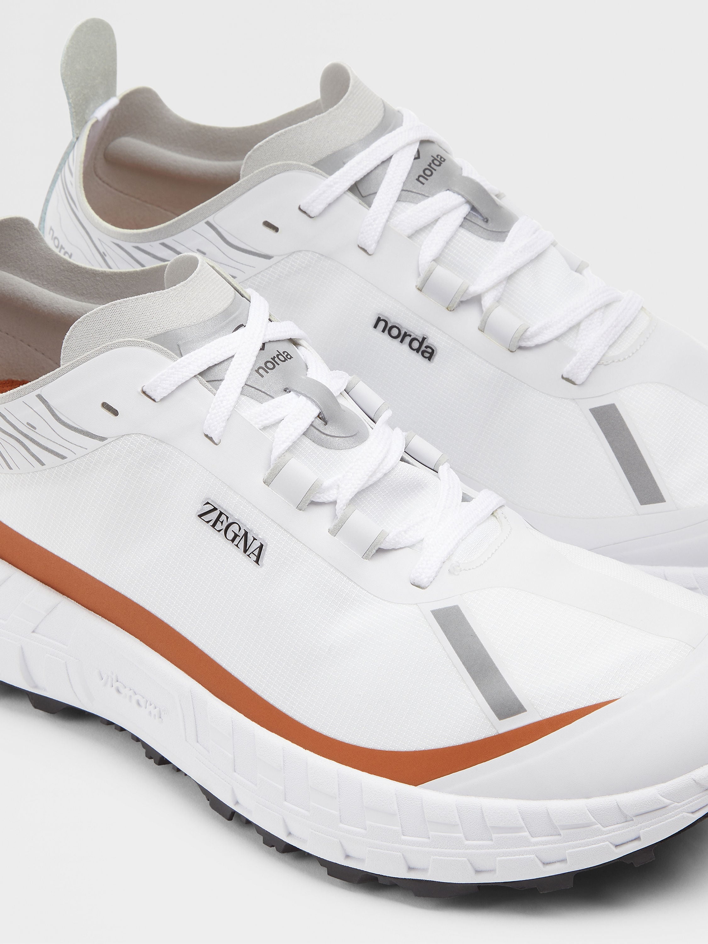 ZEGNA X NORDA™ 001 WHITE TECHNICAL FABRIC SNEAKERS - 4