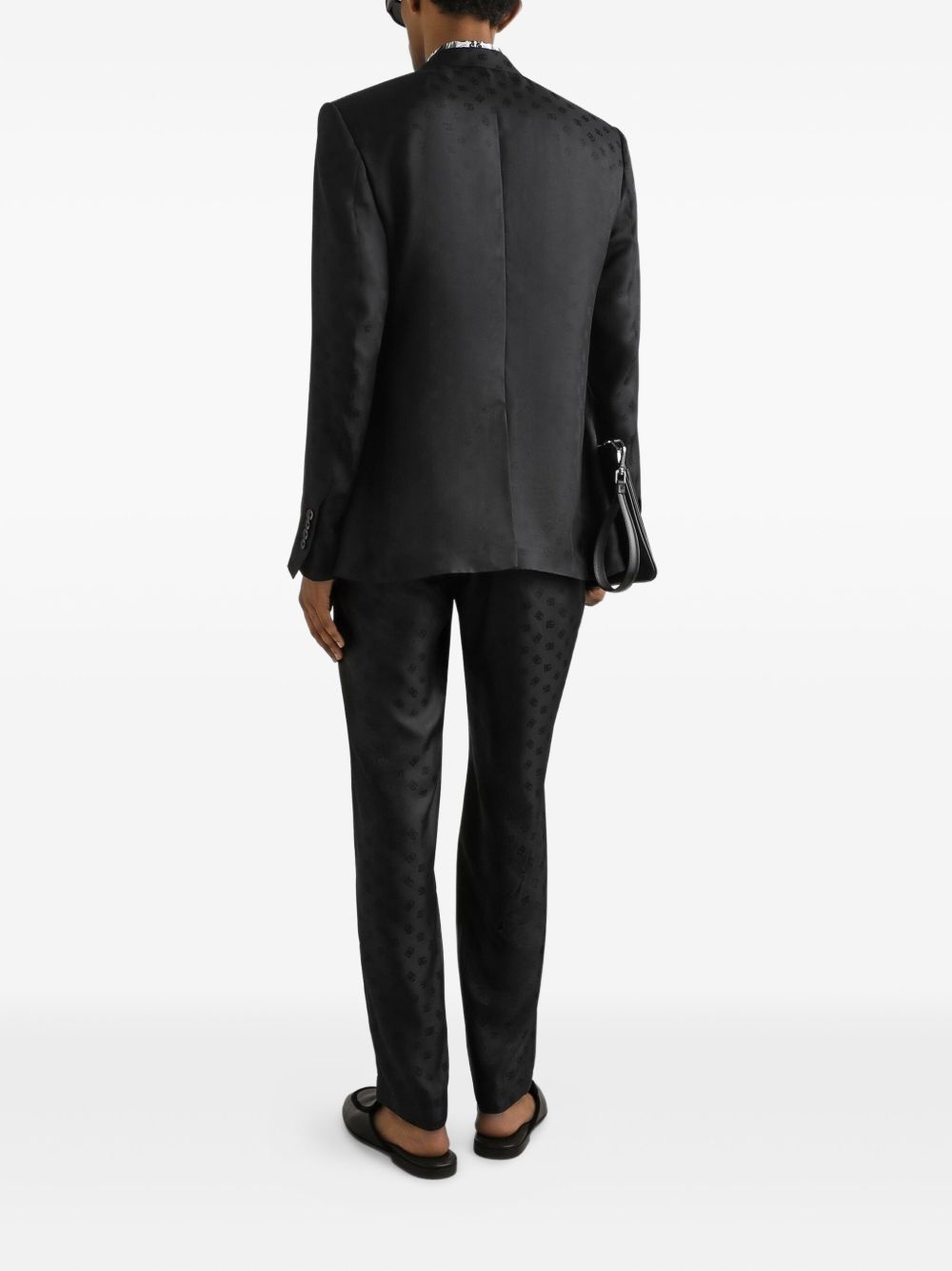 pattern-jacquard trousers - 3