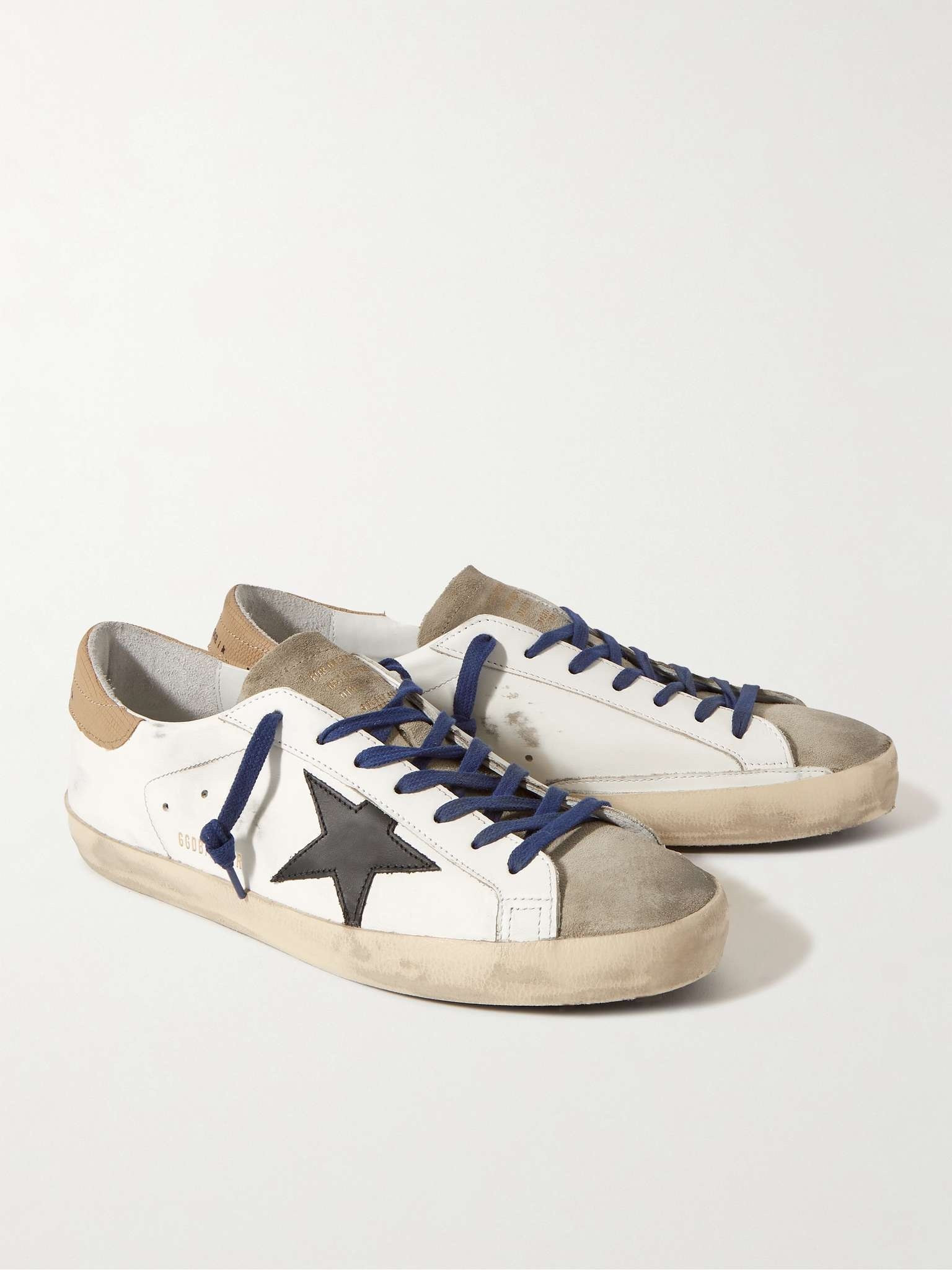 Superstar Distressed Leather and Suede Sneakers - 4