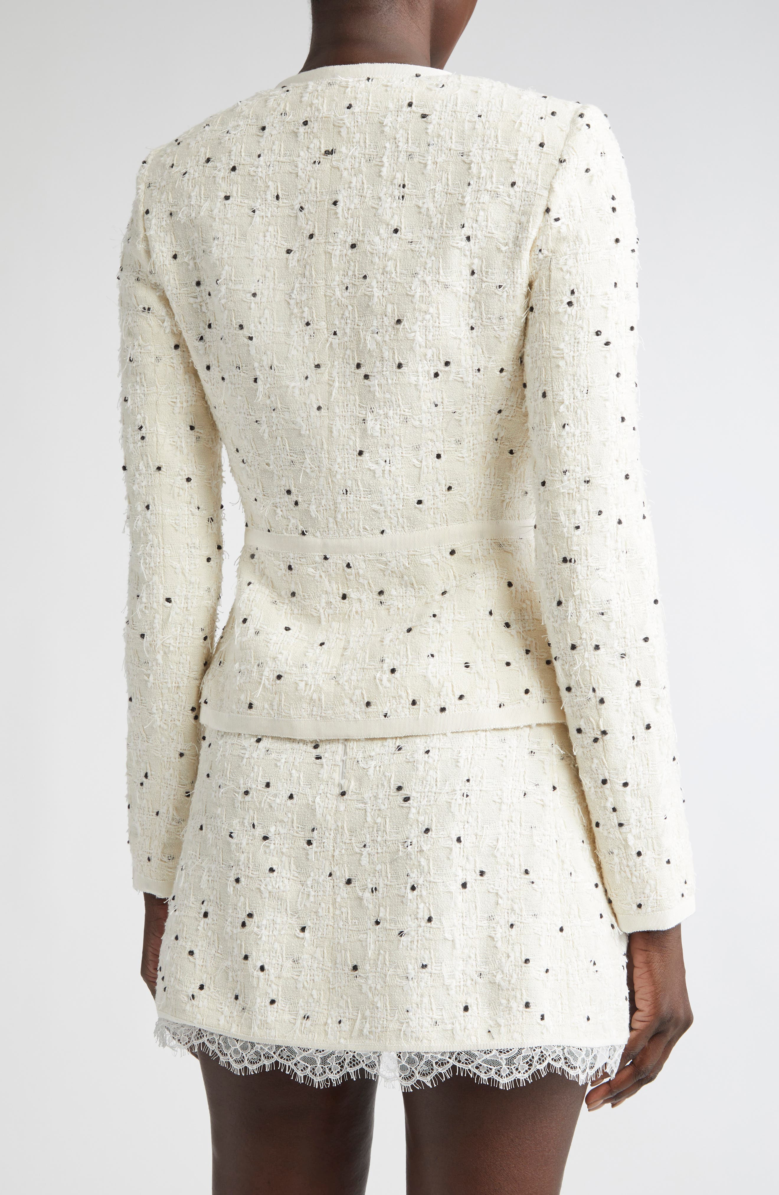 Giambattista Valli Polka Dot Tweed Jacket in Ivory at Nordstrom - 3